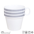 Caneca empilhável 10oz com cor simples impressão